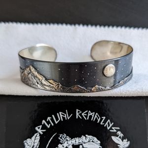 Ritual Remains Sterling Silver Mountainscape Cuff / Bracelet
